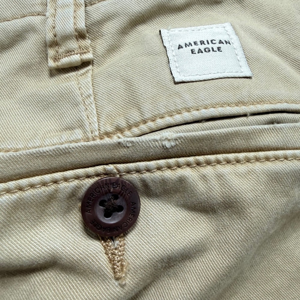 American Eagle Slim Fit Chino Pants Mens 38x36 (measures 38x33) Khaki Stretch - Picture 14 of 14